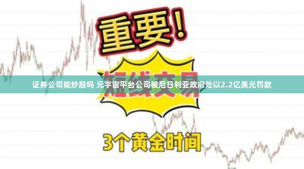 证券公司能炒股吗 元宇宙平台公司被尼日利亚政府处以2.2亿美元罚款